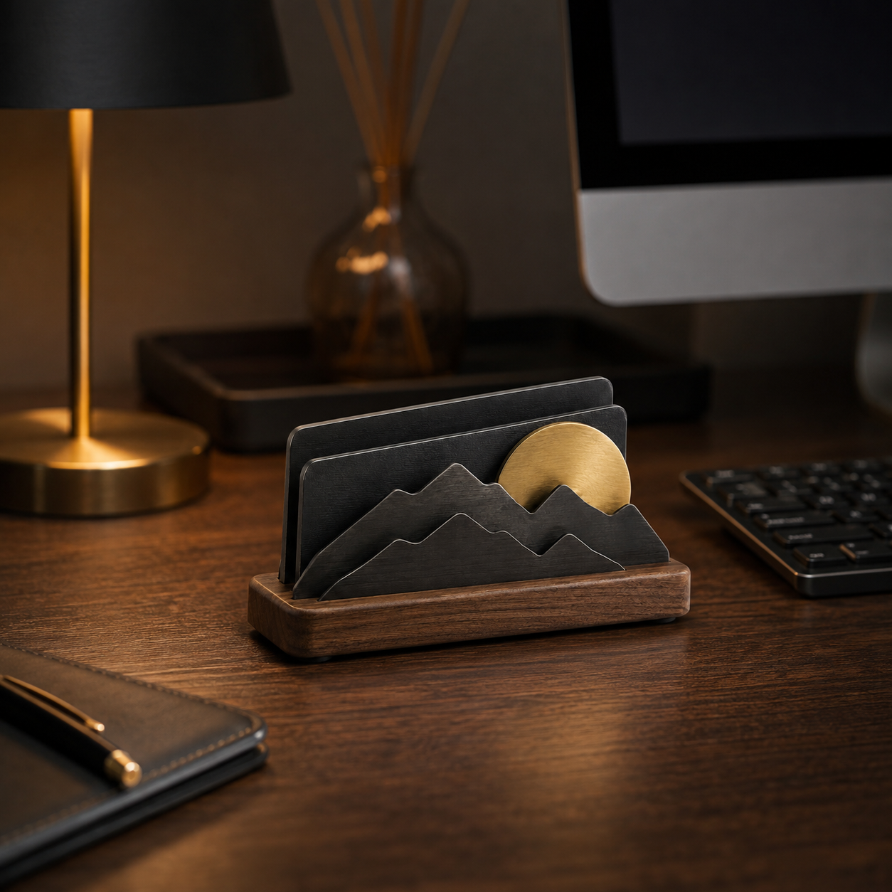 Mountain Sun Business Card Holder