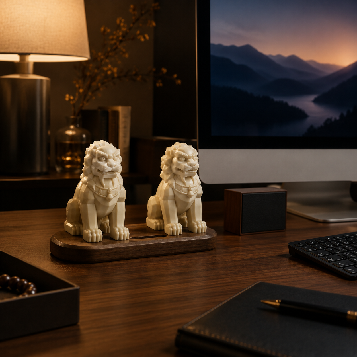 Guardian Lion Pair Bookend Ornament