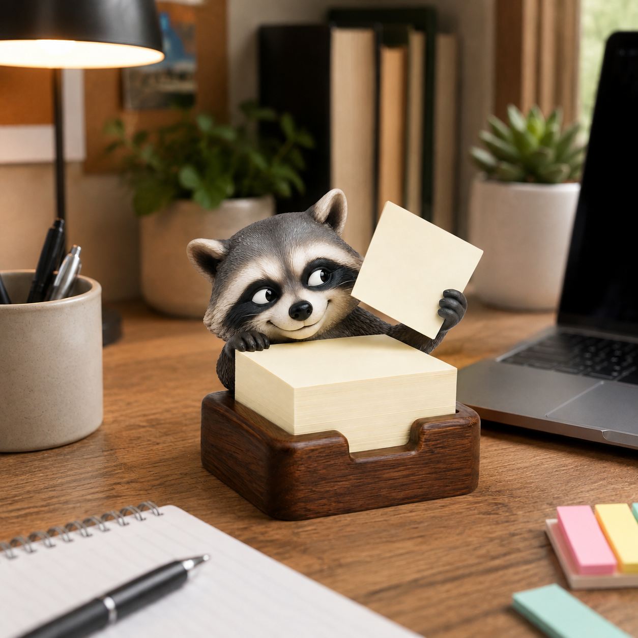 Sticky-Note Bandit Raccoon Holder