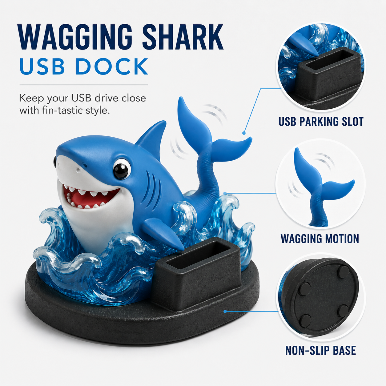Wagging Shark USB Dock