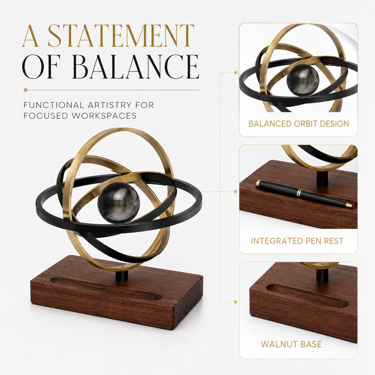 Orbit Balance Pen-Rest Sculpture