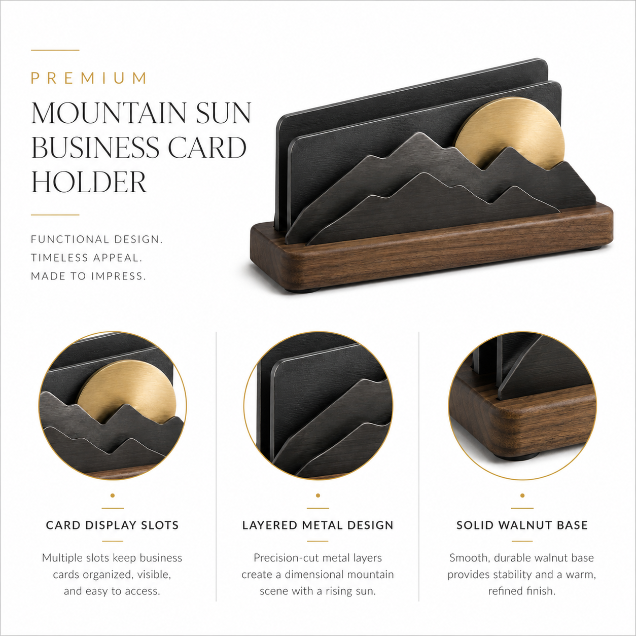Mountain Sun Business Card Holder