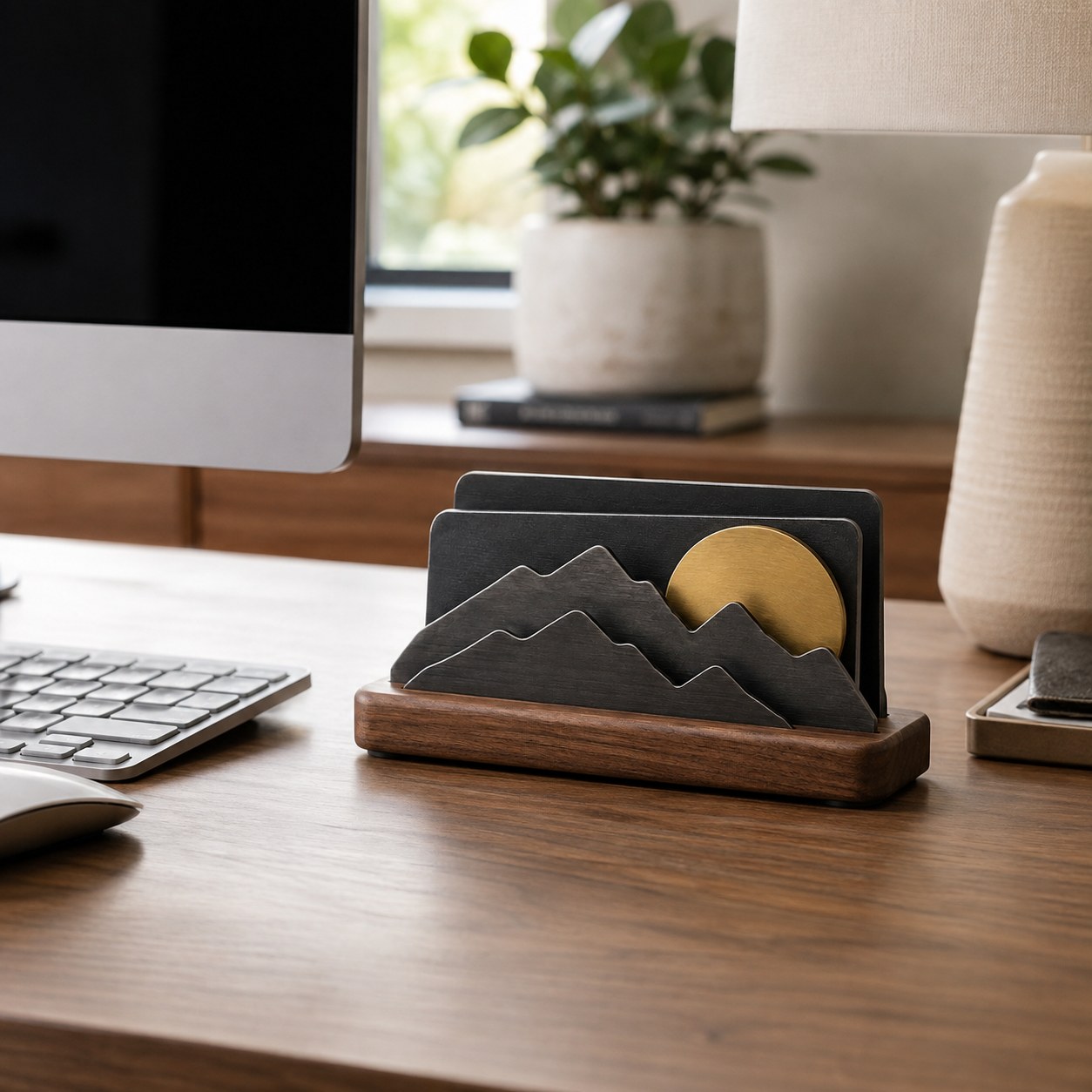 Mountain Sun Business Card Holder