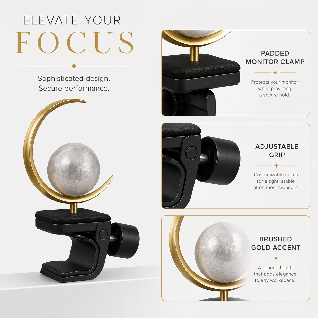 Crescent Moon Monitor-Top Ornament