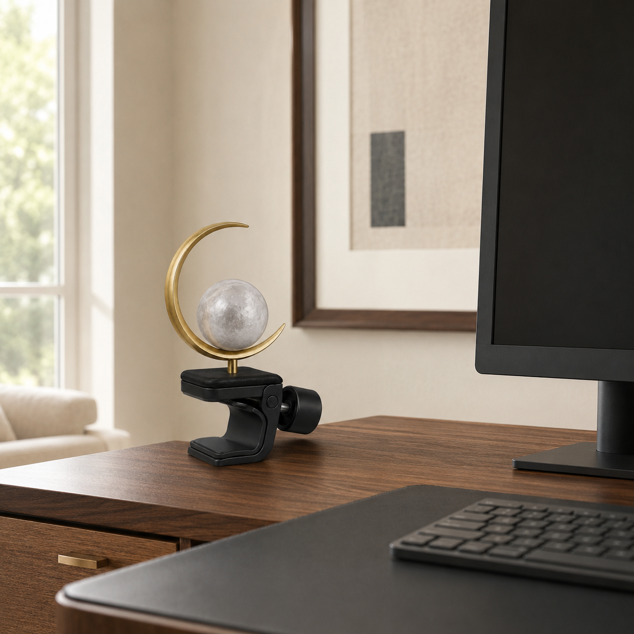 Crescent Moon Monitor-Top Ornament
