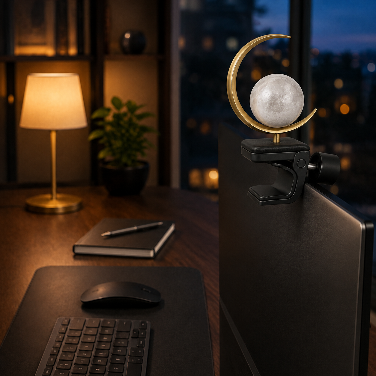 Crescent Moon Monitor-Top Ornament