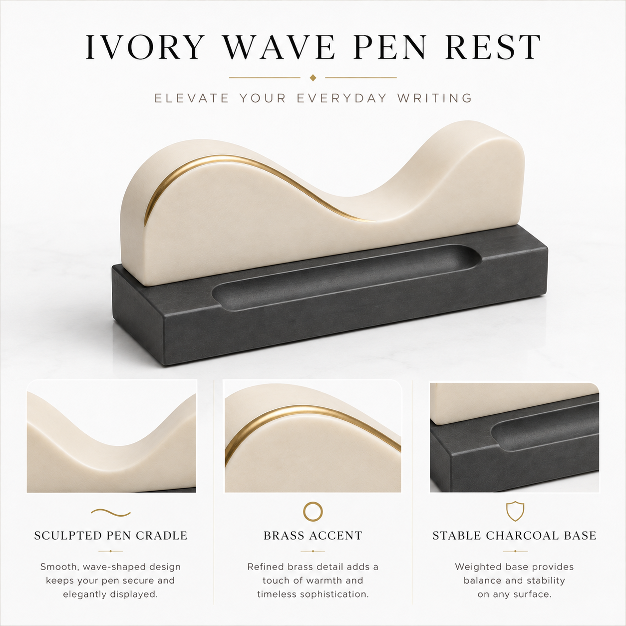 Ivory Wave Pen Rest