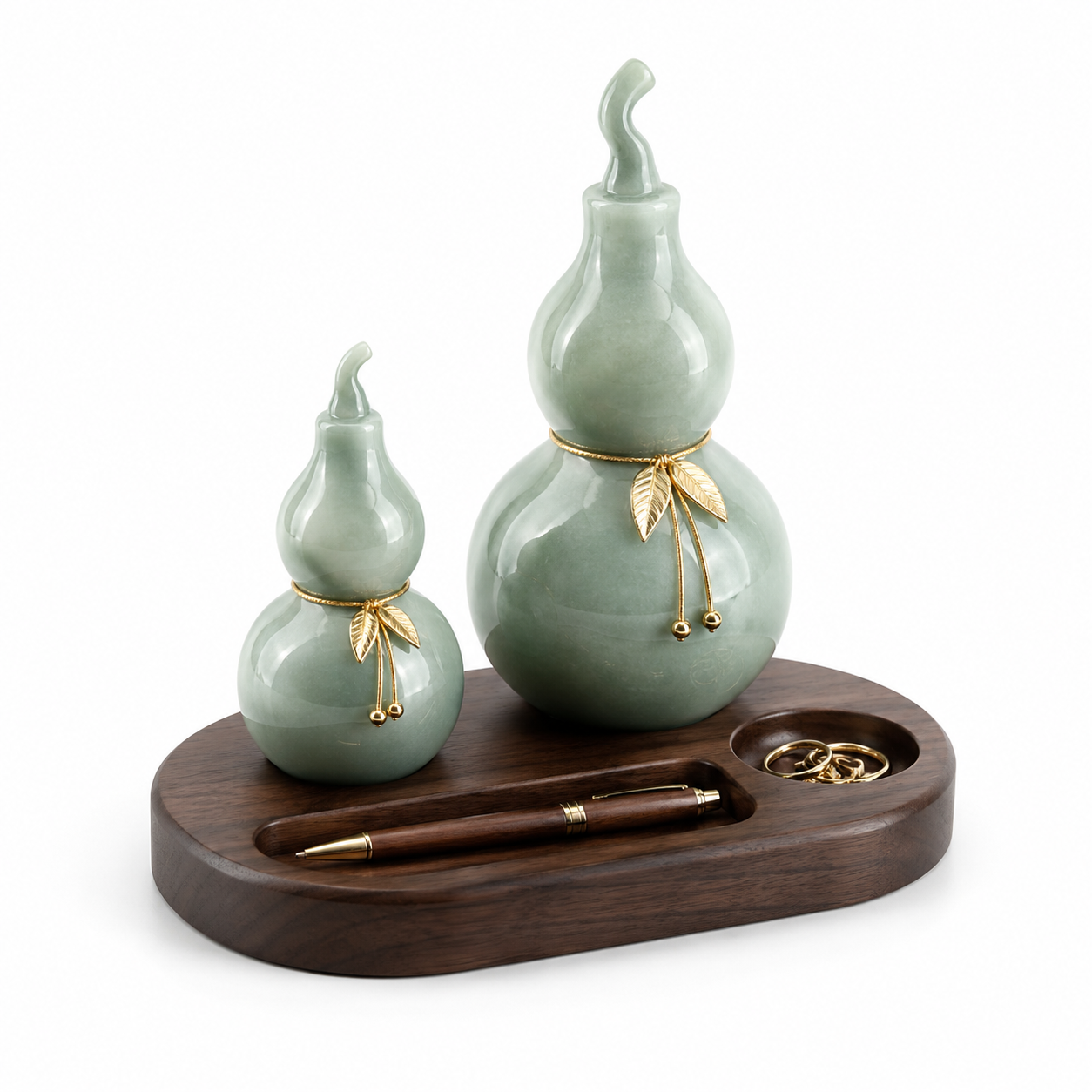 Jade Gourd Desk Organizer