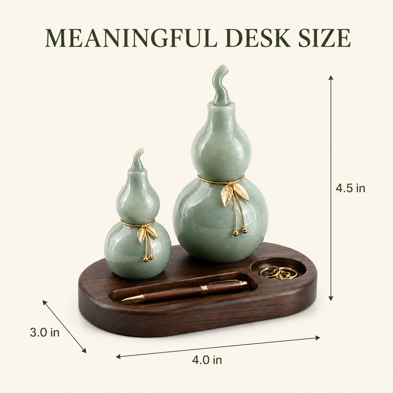 Jade Gourd Desk Organizer