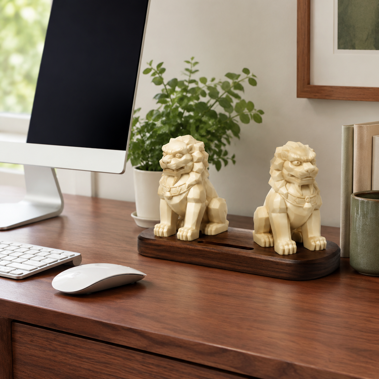 Guardian Lion Pair Bookend Ornament
