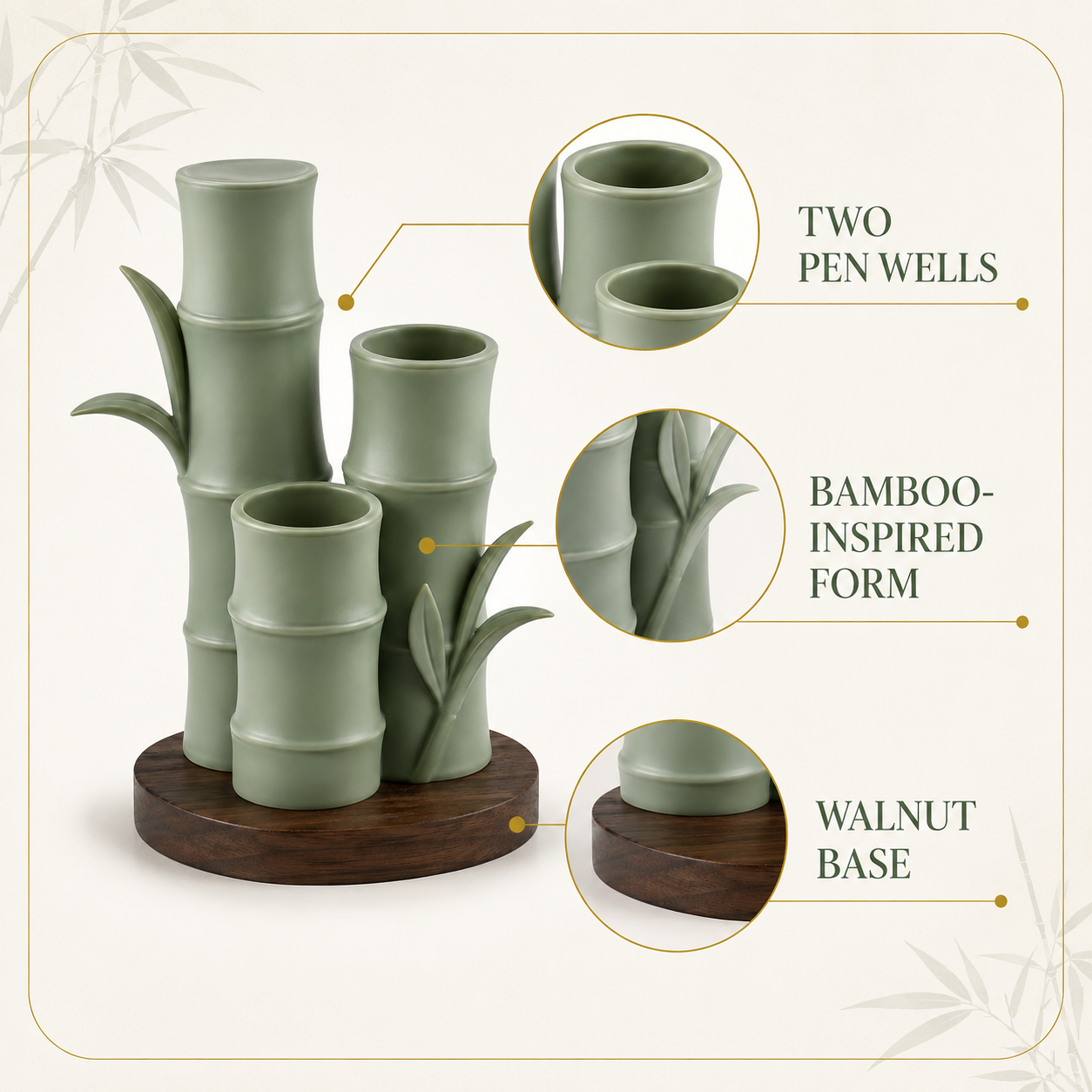 Jade Bamboo Pen Stand