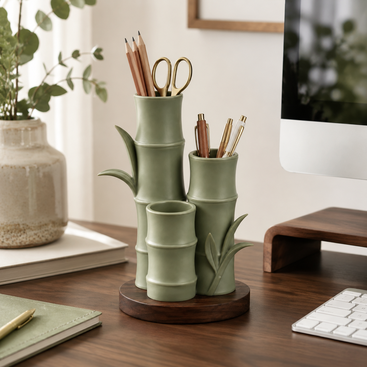 Jade Bamboo Pen Stand