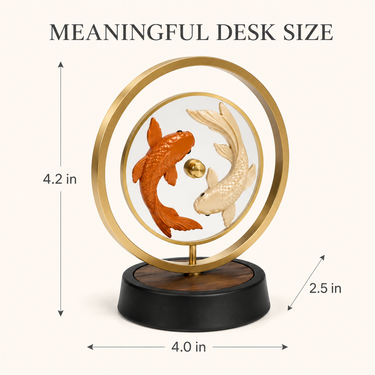 Double Koi Spinner Desk Ornament